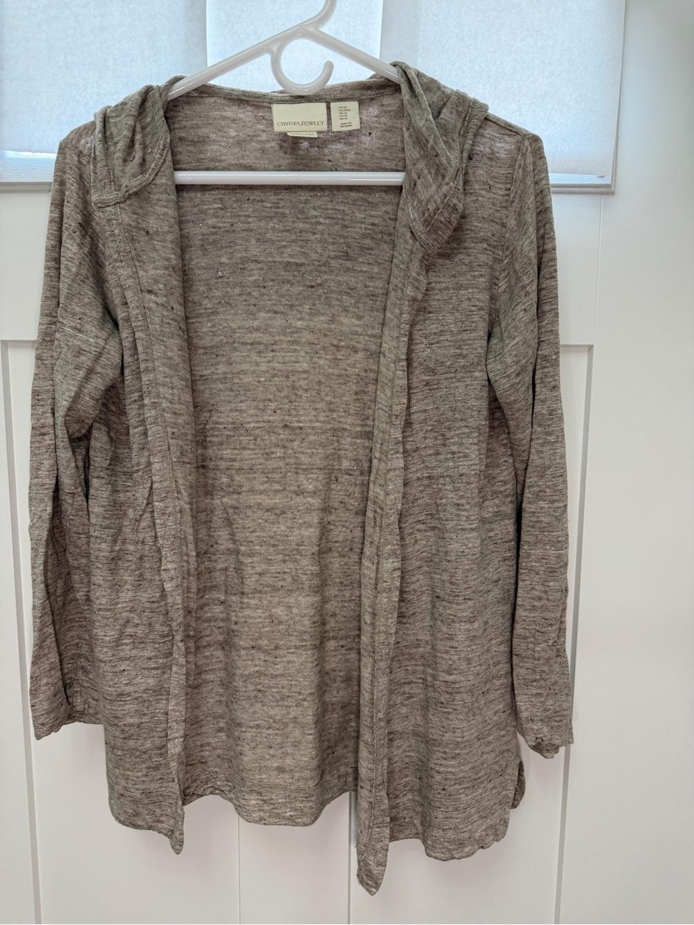 100% Linen Cynthia Rowley hooded cardigan